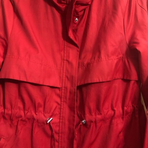Jones New York Signature Women’s Medium Red Trench Rain Coat - Picture 2 of 10